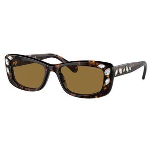 New SWAROVSKI Havana Rectangle SK6008 100273 Sunglasses Women